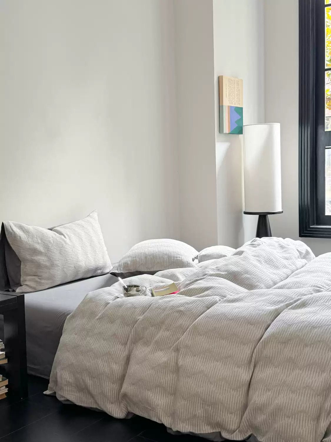 Relaxed cotton gauze bedding with a natural textured finish